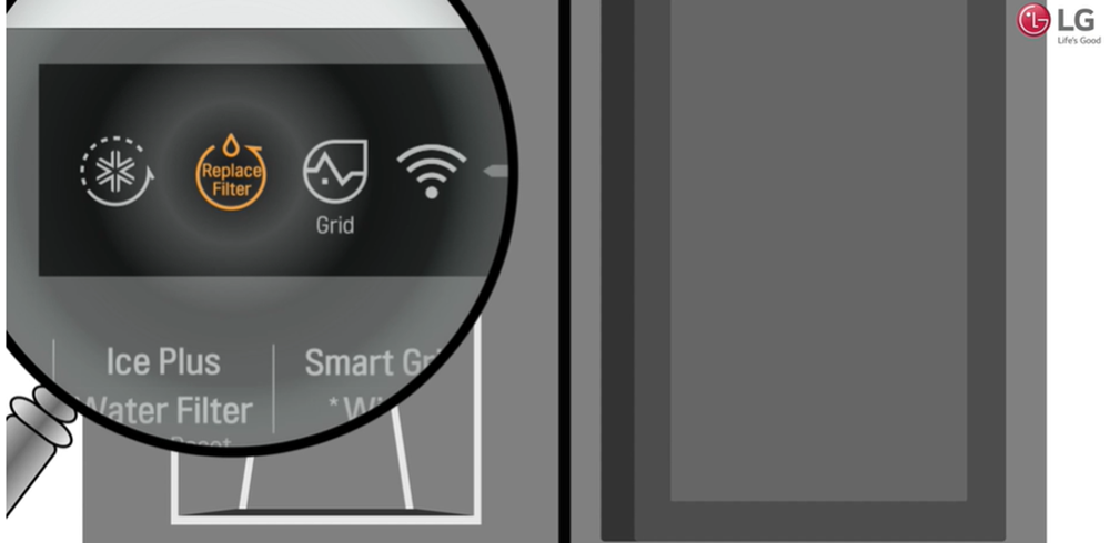 Bộ lọc nước bên trong tủ lạnh LG