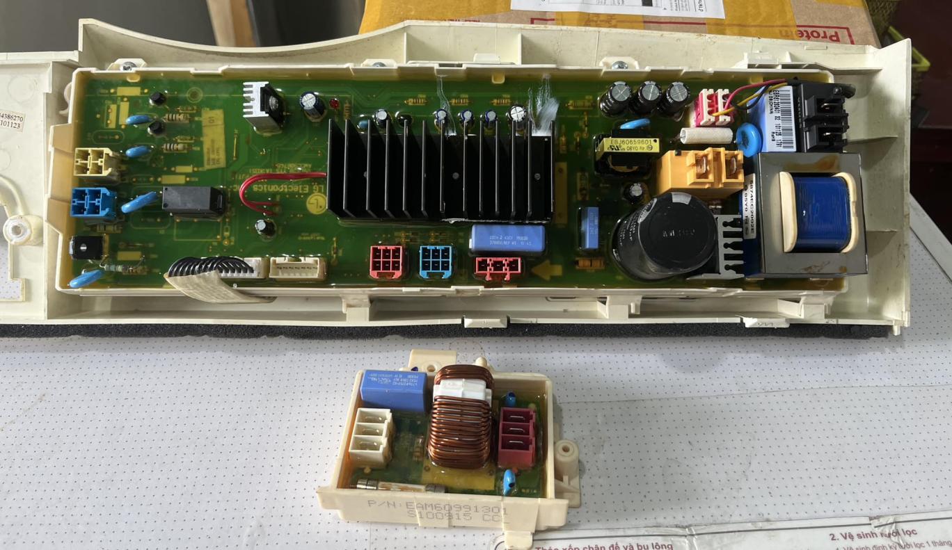 Bo mạch công suất và bo mạch chính của máy giặt LG