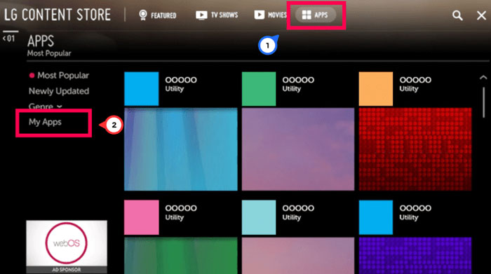 Cập nhật ứng dụng và phần mềm trên Tivi LG