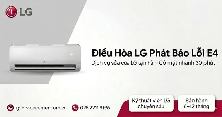 Điều hòa LG phát báo lỗi e4
