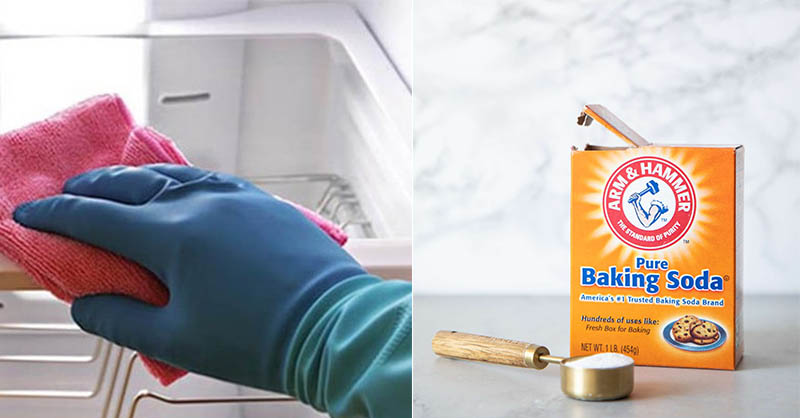 Sử dụng baking soda và bã cà phê để khử mùi tủ lạnh
