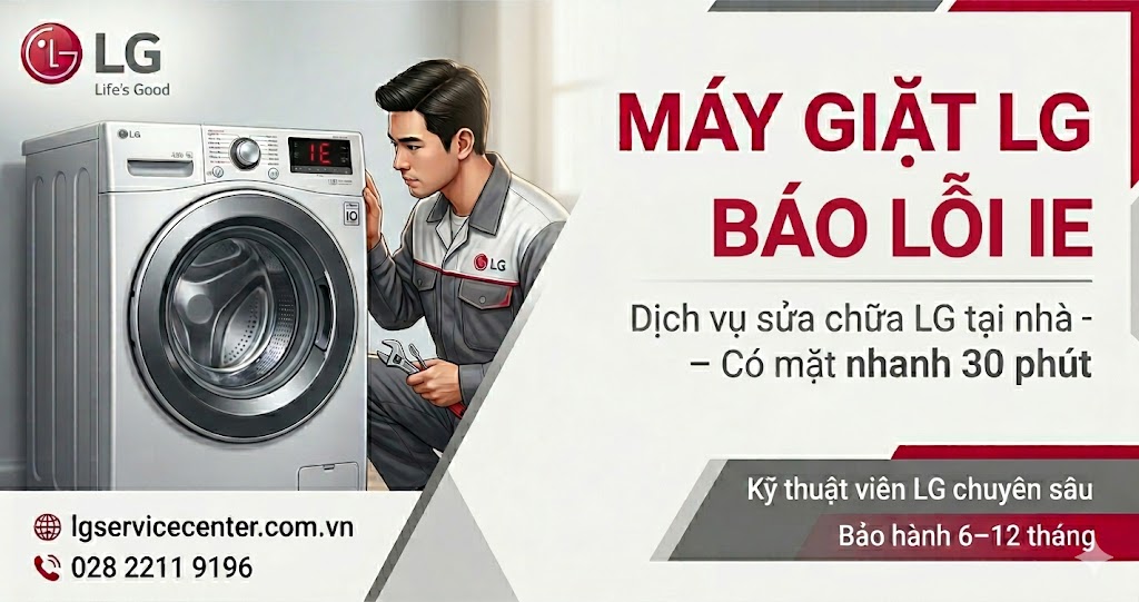 Máy giặt LG bị lỗi IE - Xử lý uy tín, chuyên nghiệp