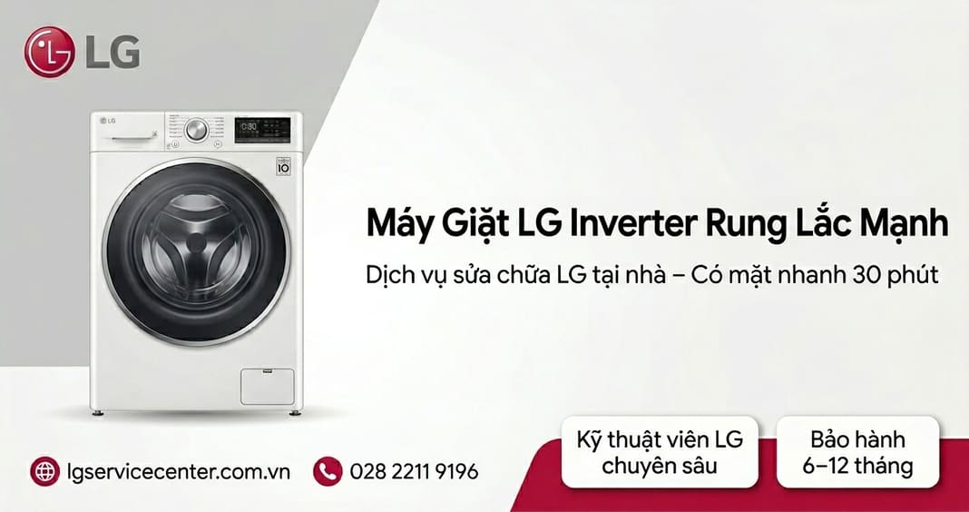 Máy giặt LG Inverter rung lắc mạnh - Khắc phục chuyên nghiệp 24/7