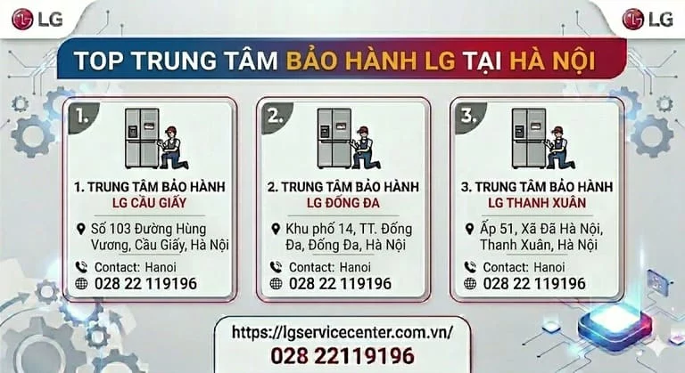 Top địa chỉ bảo hành LG tại Hà Nội uy tín nhất