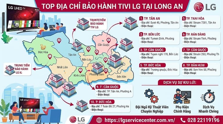 Kỹ thuật viên sửa chữa bảo hành tivi LG tại Long An