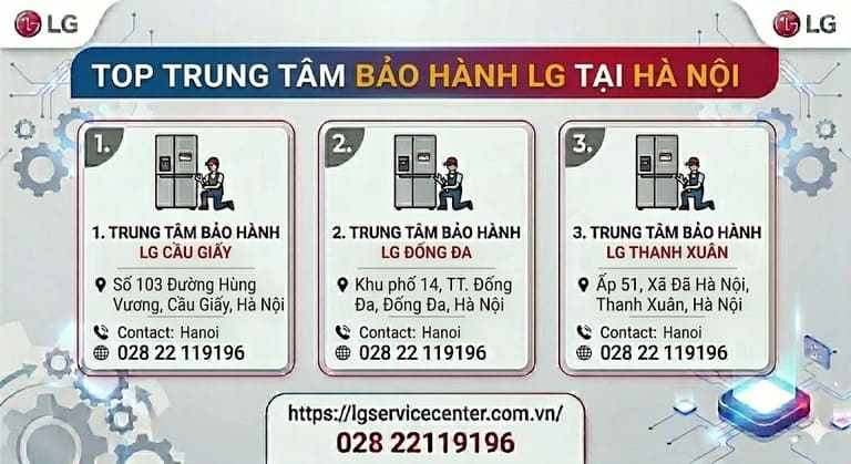 Trung tâm dịch vụ bảo hành sửa chữa LG tận nhà tại Hà Nội