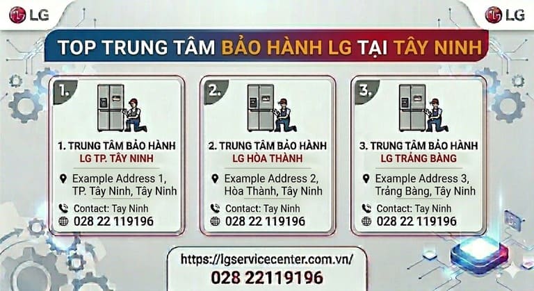 Trung tâm dịch vụ sửa chữa thiết bị LG tận nhà ở Tây Ninh